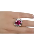 Vintage Ruby Ring 925 Silver Oval 8x12mm